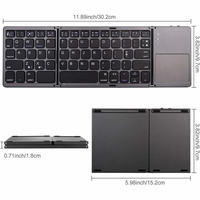OUTMIX nowa przenośna Mini trzy składana klawiatura Bluetooth bezprzewodowa składana klawiatura Touchpad dla IOS Android Windows ipad Tablet 6